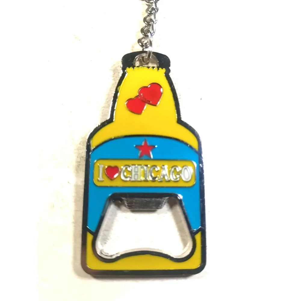 I Love Chicago Bottle Opener Red Hearts Planet 2000